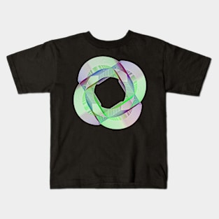 Geometric galaxy planet green purple Kids T-Shirt